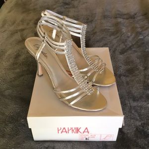 Sparkly silver heels